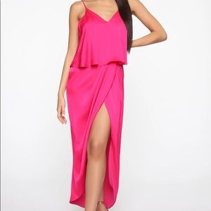 Hot pink maxi dress